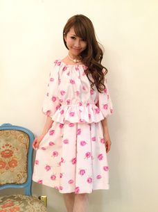 ロココドールペプラムブラウスBBローズ柄