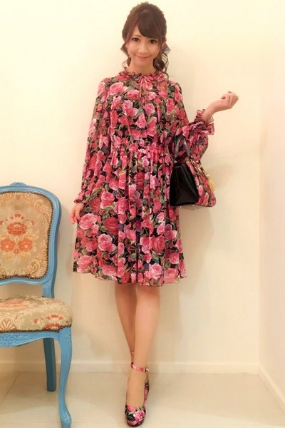 ジーザスディアマンテ・バロックローズシフォンワンピ黒